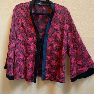 Front tie dressy over light jacket